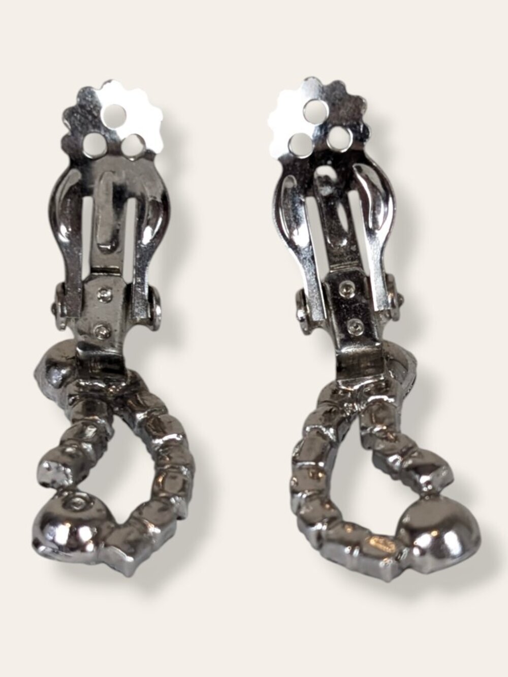 V. Blue Austrian AB Crystal Earrings - Picture 4 of 5